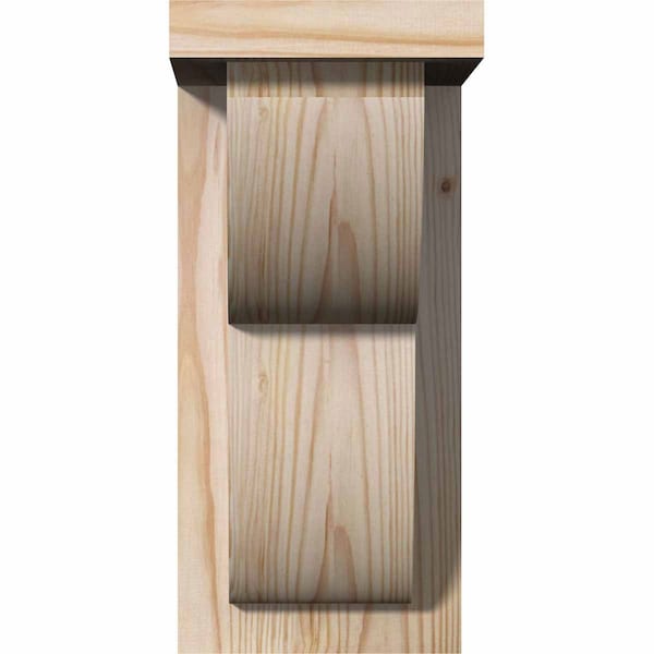 Crestline Smooth Corbel W/Backplate, Douglas Fir, 5 1/2W X 8D X 12H